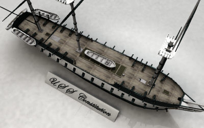 3d model u s constitution ship - U.S.S. CONSTITUTION... by Monkey Wrench